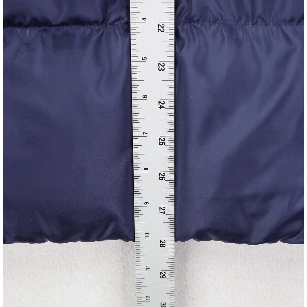 J. CREW Goose Down Puffer Vest Full Zip Snap Front Men's XL Blue Outdoor Winter